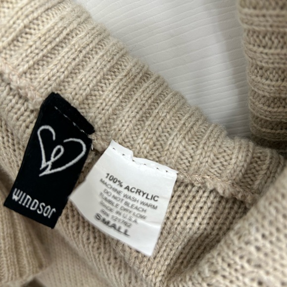 Windsor Open Knit Sweater Shrug in Camel - Picture 2 of 5